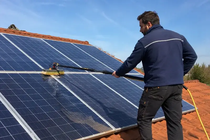 Nettoyage et entretien de panneaux solaires à Saint-Étienne-du-Bois